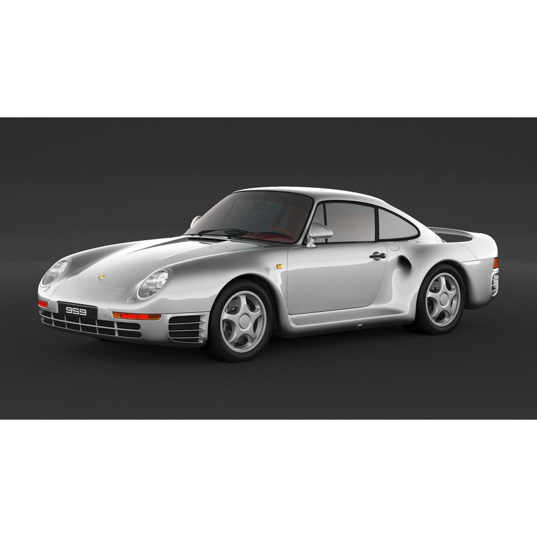 Porsche 959 3D Model – High Poly Sport Car Asset, FBX, OBJ - View 3