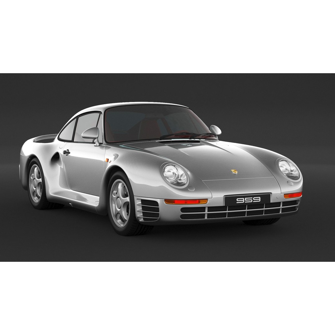 Porsche 959 3D Model – High Poly Sport Car Asset, FBX, OBJ - View 5