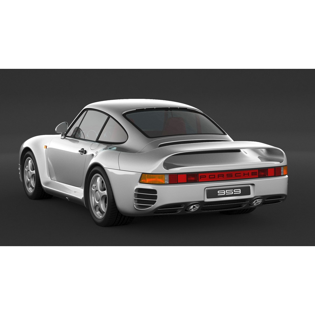 Porsche 959 3D Model – High Poly Sport Car Asset, FBX, OBJ - View 6