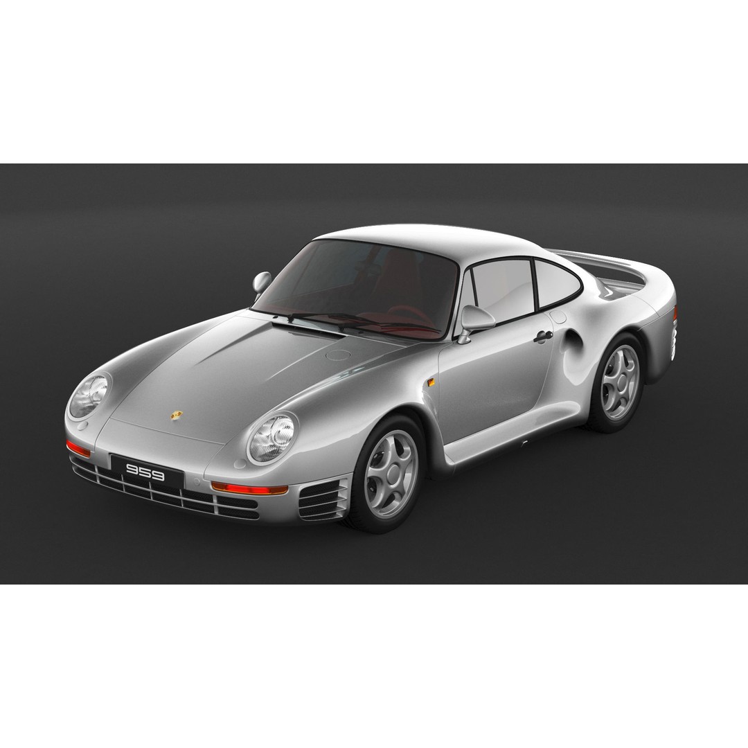 Porsche 959 3D Model – High Poly Sport Car Asset, FBX, OBJ - View 8