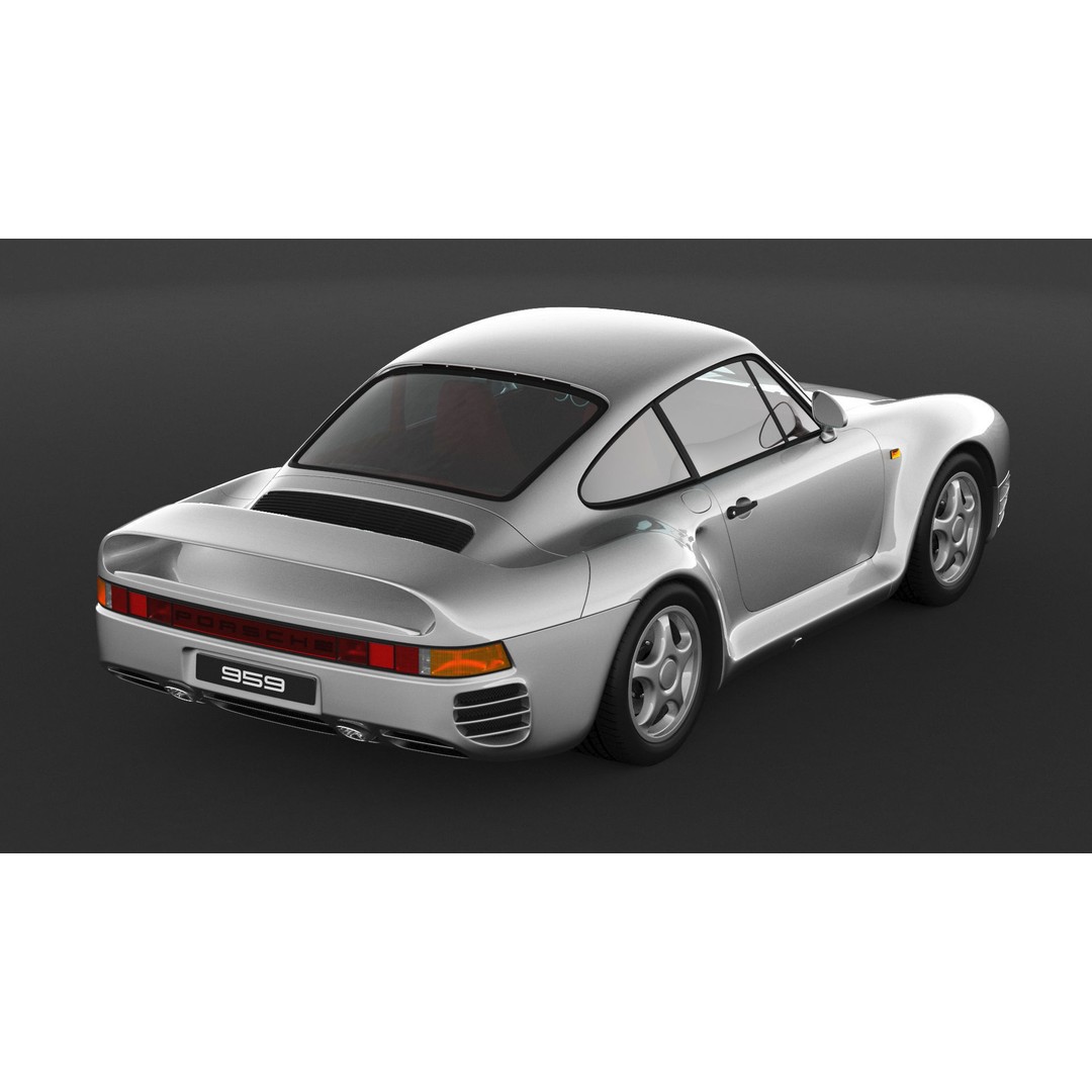 Porsche 959 3D Model – High Poly Sport Car Asset, FBX, OBJ - View 9