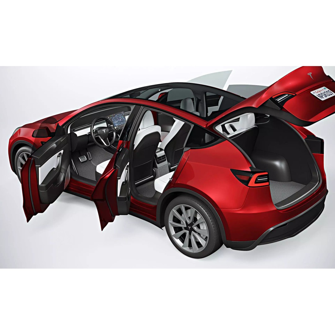 2021 Tesla Model Y 3D Model – High Poly Game Asset, FBX, OBJ, PBR - View 10