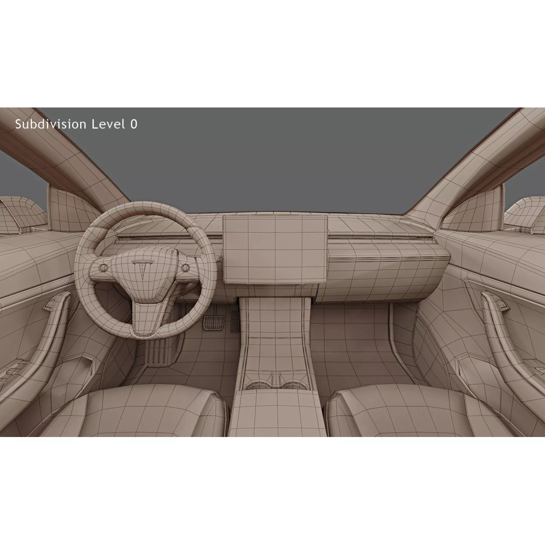 2021 Tesla Model Y 3D Model – High Poly Game Asset, FBX, OBJ, PBR - View 19