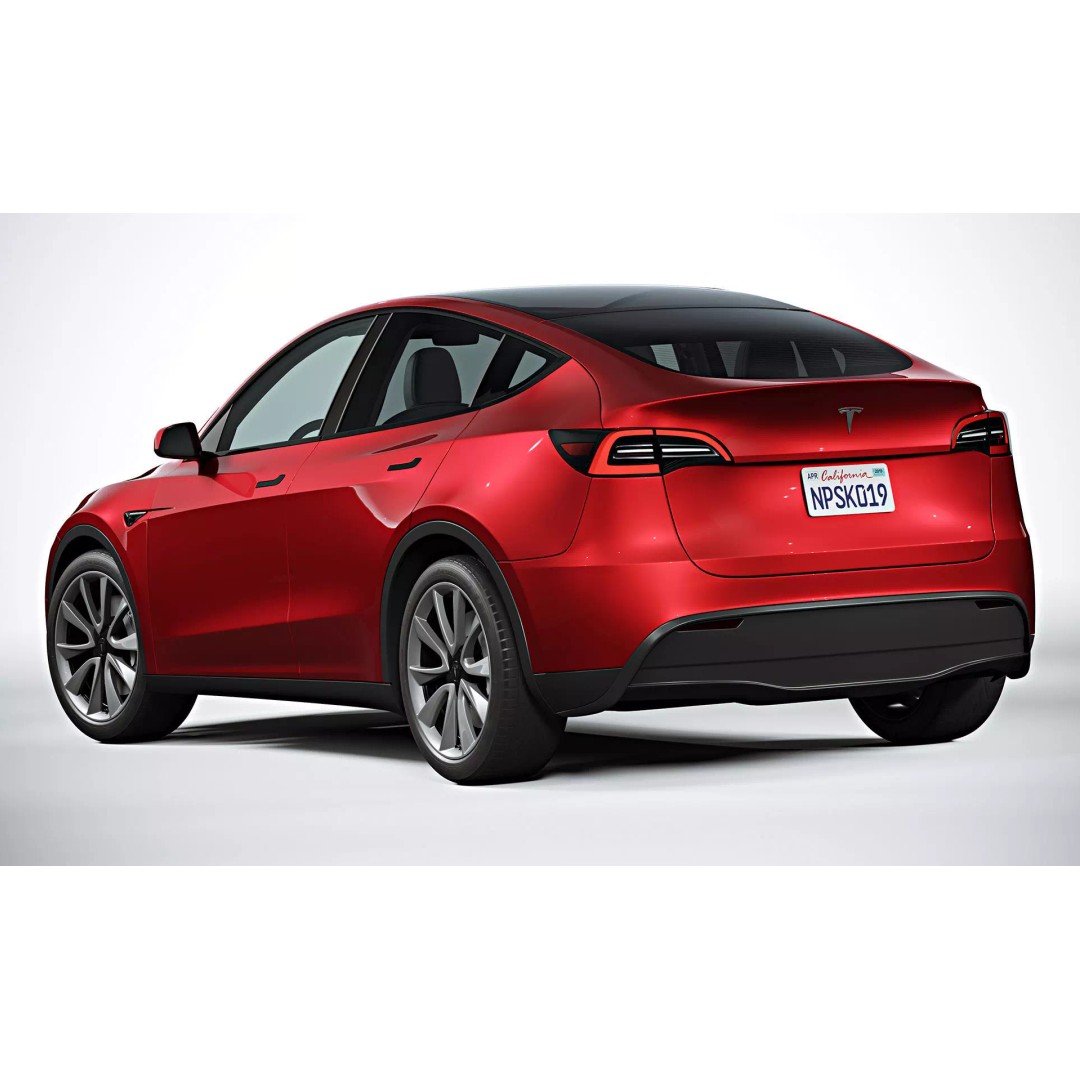 2021 Tesla Model Y 3D Model – High Poly Game Asset, FBX, OBJ, PBR - View 3