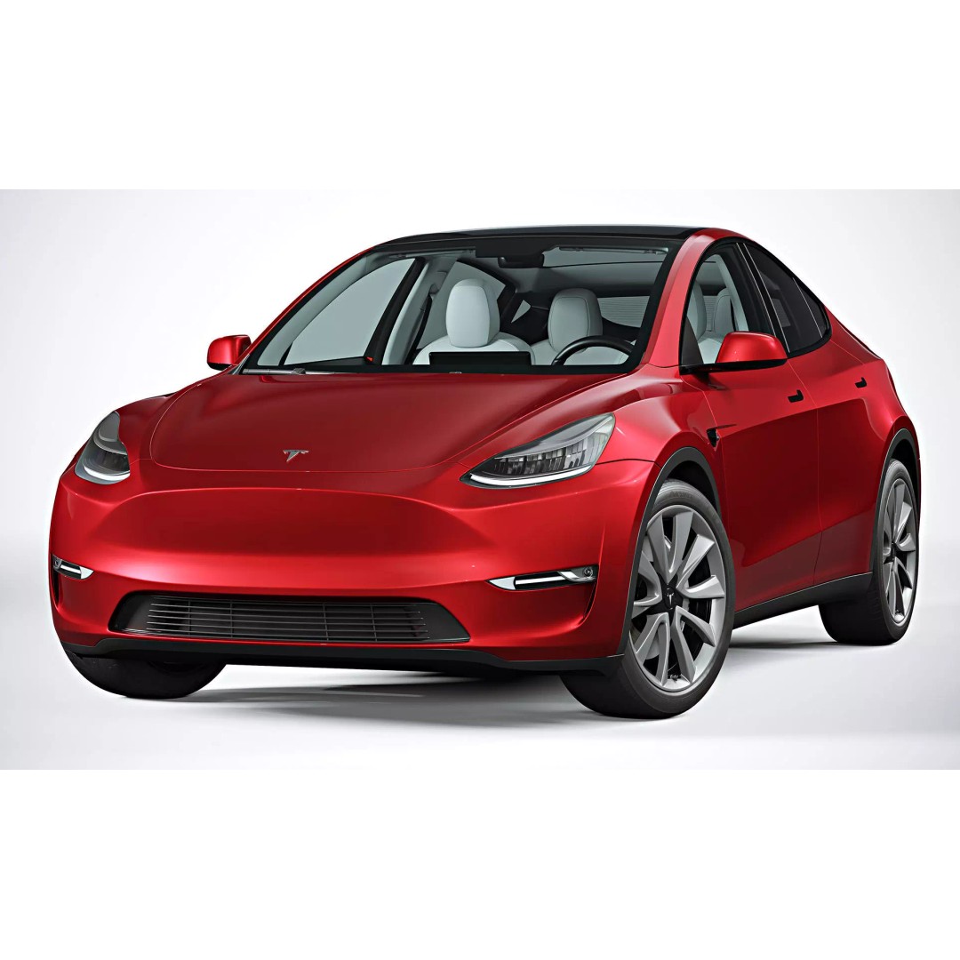 2021 Tesla Model Y 3D Model – High Poly Game Asset, FBX, OBJ, PBR - View 5