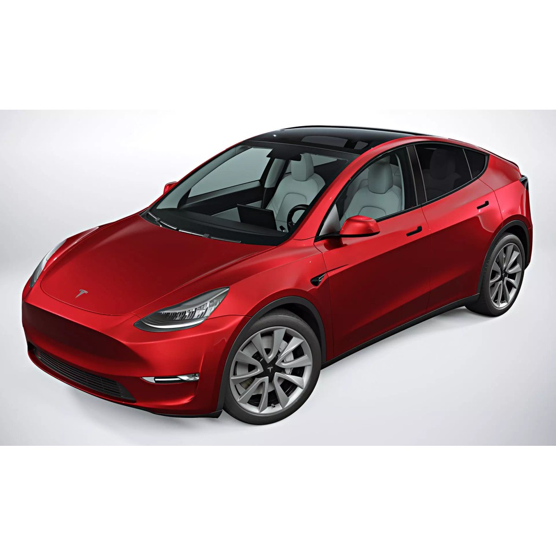 2021 Tesla Model Y 3D Model – High Poly Game Asset, FBX, OBJ, PBR - View 7