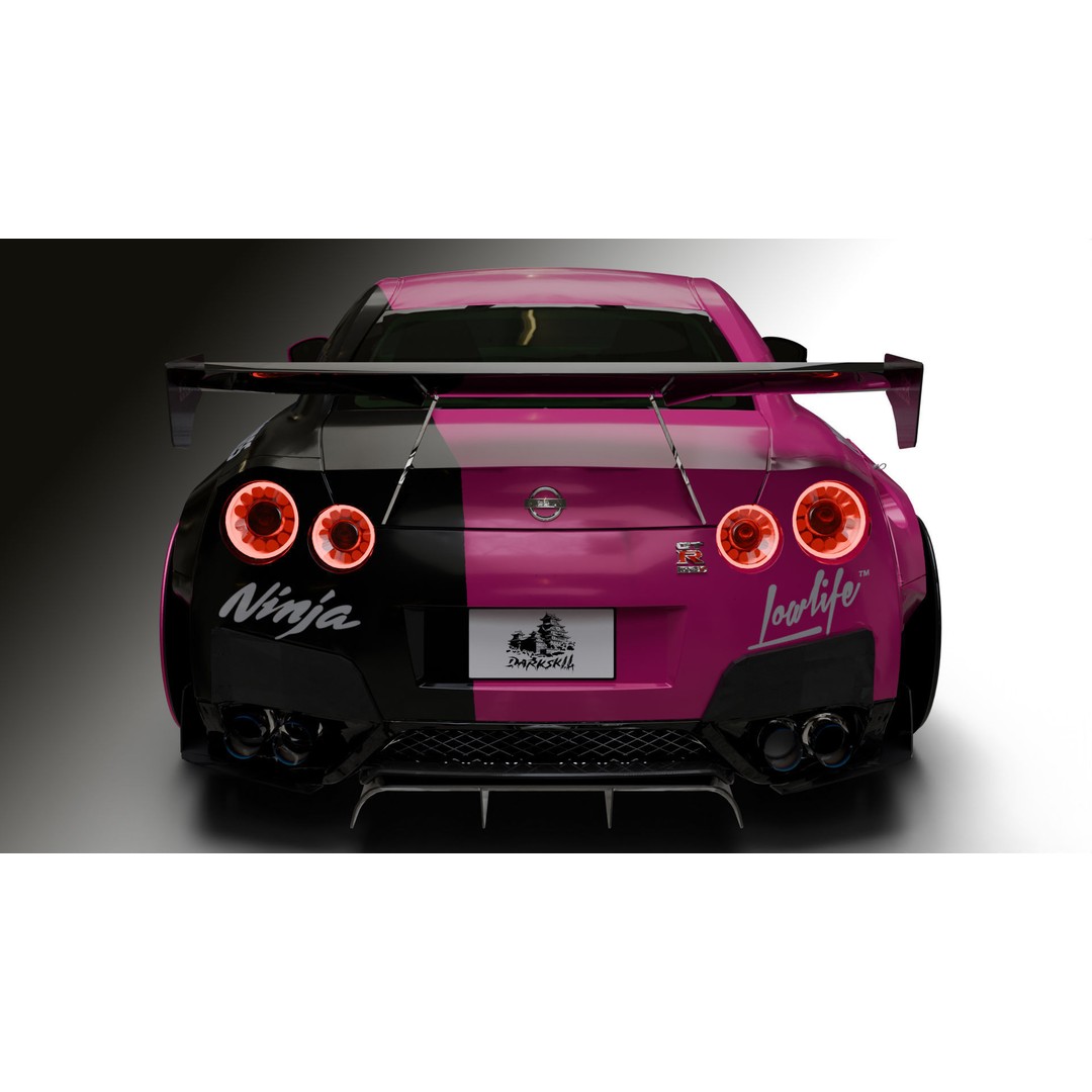 Nissan GT-R R35 LB 3D Model – Low Poly Rigged Game Asset, Blender - View 13