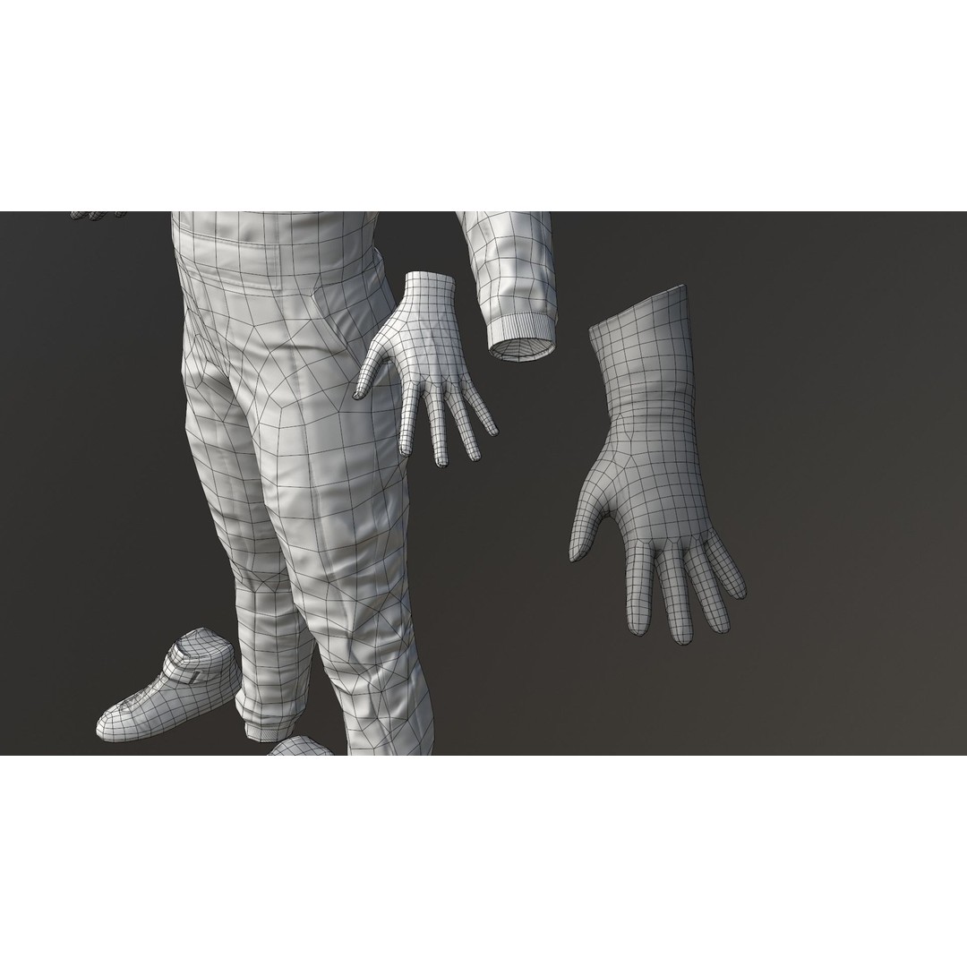 Rally Pilot 3D Model – Low Poly Rigged Character for Games, FBX