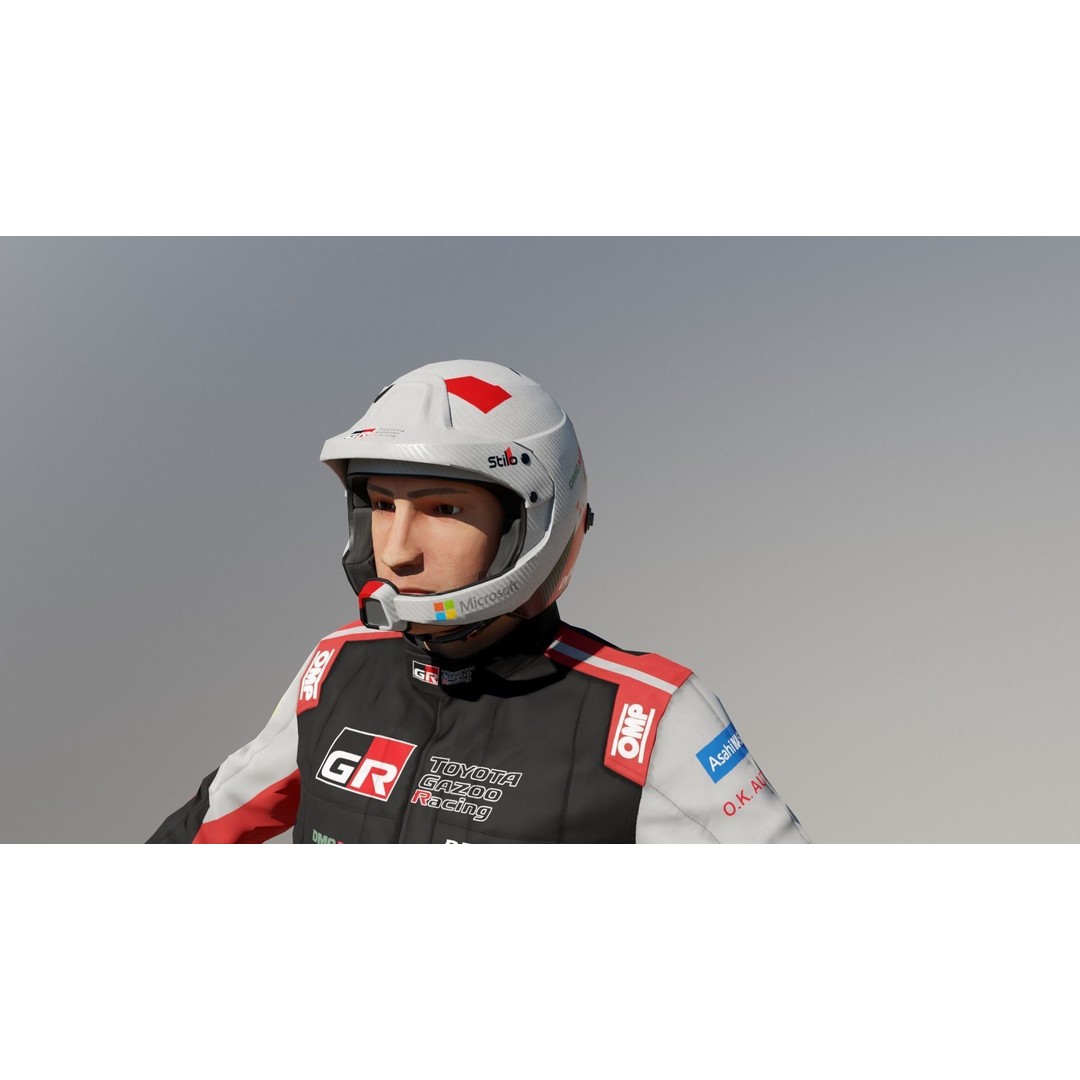 Rally Pilot 3D Model – Low Poly Rigged Character for Games, FBX - View 10