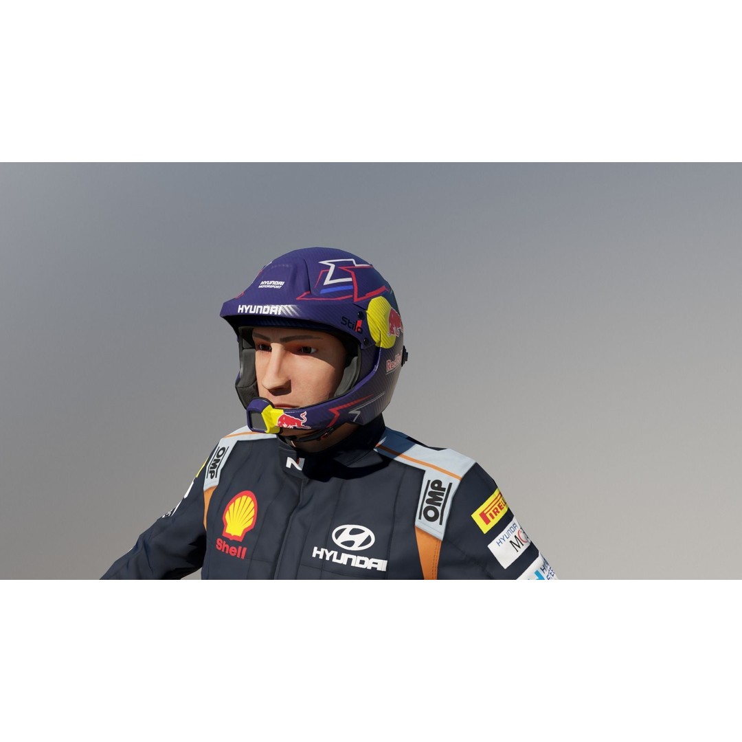 Rally Pilot 3D Model – Low Poly Rigged Character for Games, FBX - View 12