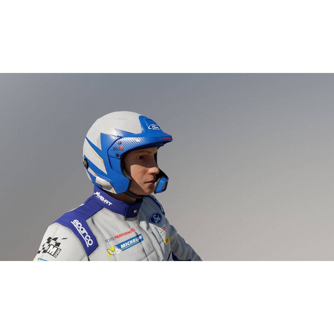 Rally Pilot 3D Model – Low Poly Rigged Character for Games, FBX - View 15