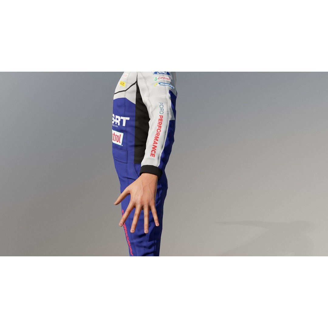 Rally Pilot 3D Model – Low Poly Rigged Character for Games, FBX - View 16