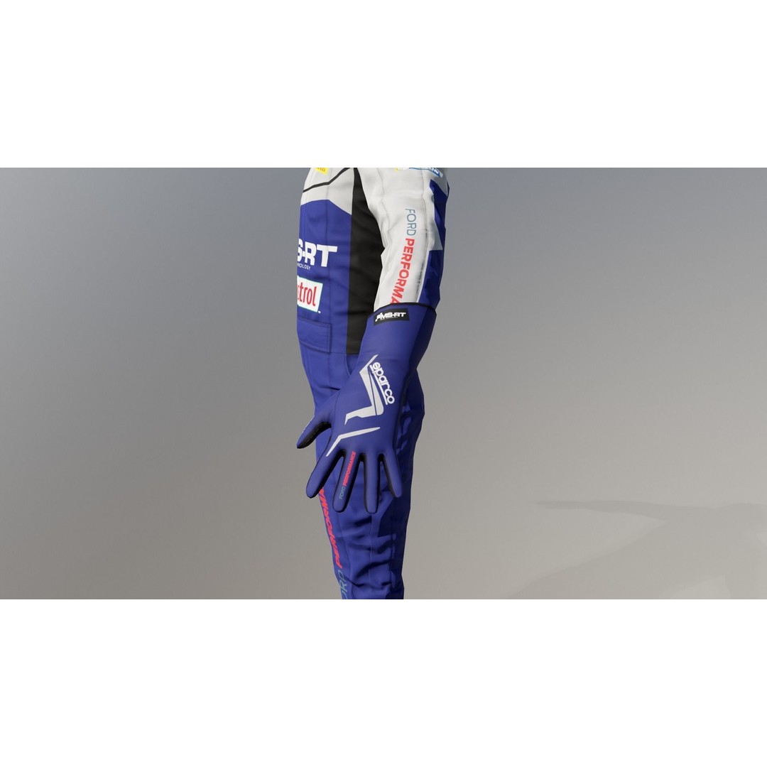 Rally Pilot 3D Model – Low Poly Rigged Character for Games, FBX - View 17