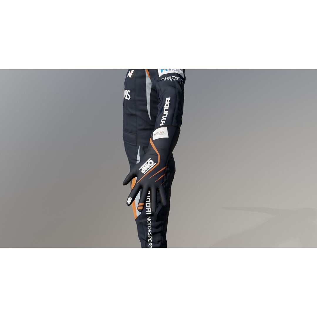 Rally Pilot 3D Model – Low Poly Rigged Character for Games, FBX - View 18