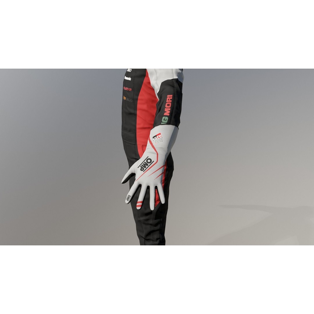 Rally Pilot 3D Model – Low Poly Rigged Character for Games, FBX - View 19