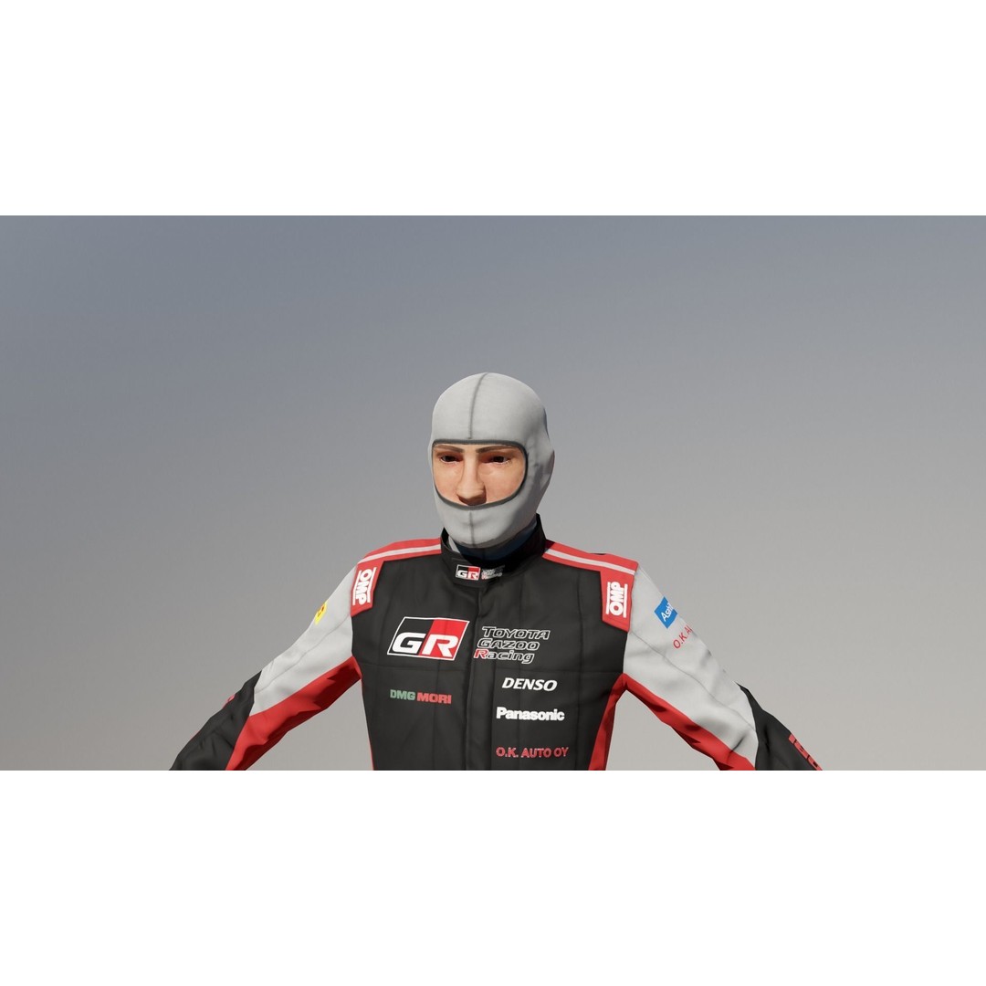 Rally Pilot 3D Model – Low Poly Rigged Character for Games, FBX - View 8