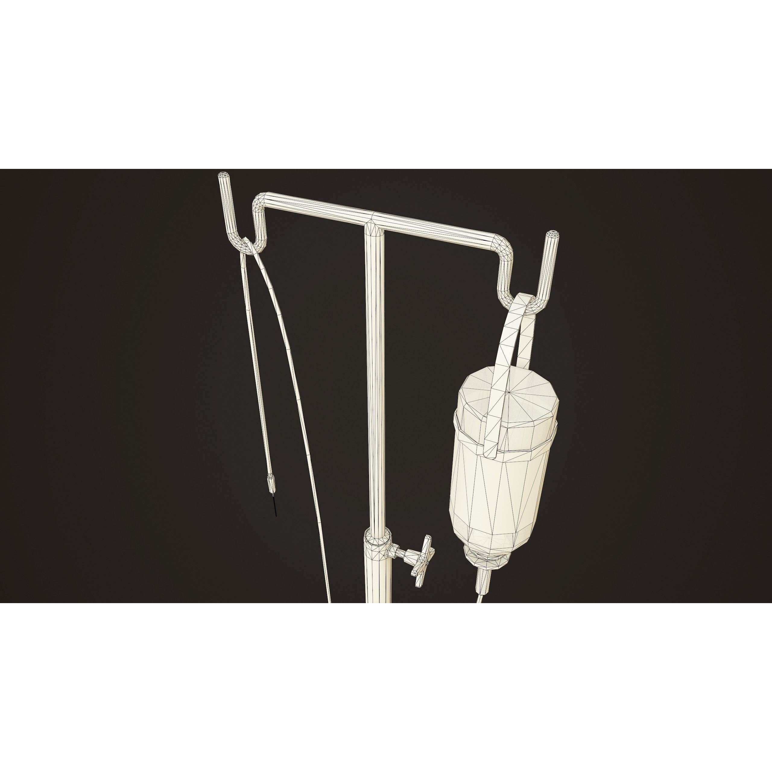 Hospital Drip Stand - Low-Poly Game-Ready 3D Model