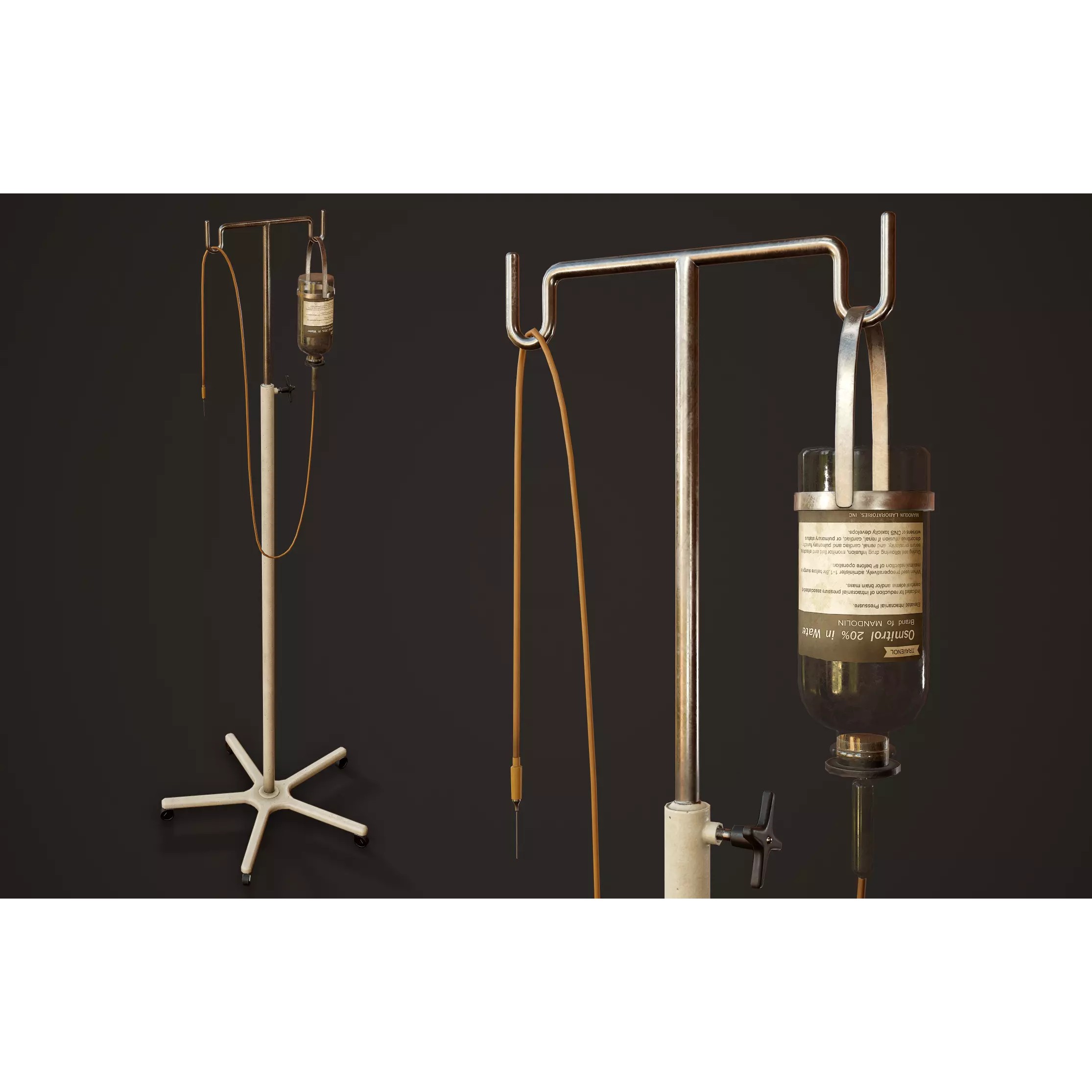 Hospital Drip Stand - Low-Poly Game-Ready 3D Model - View 2