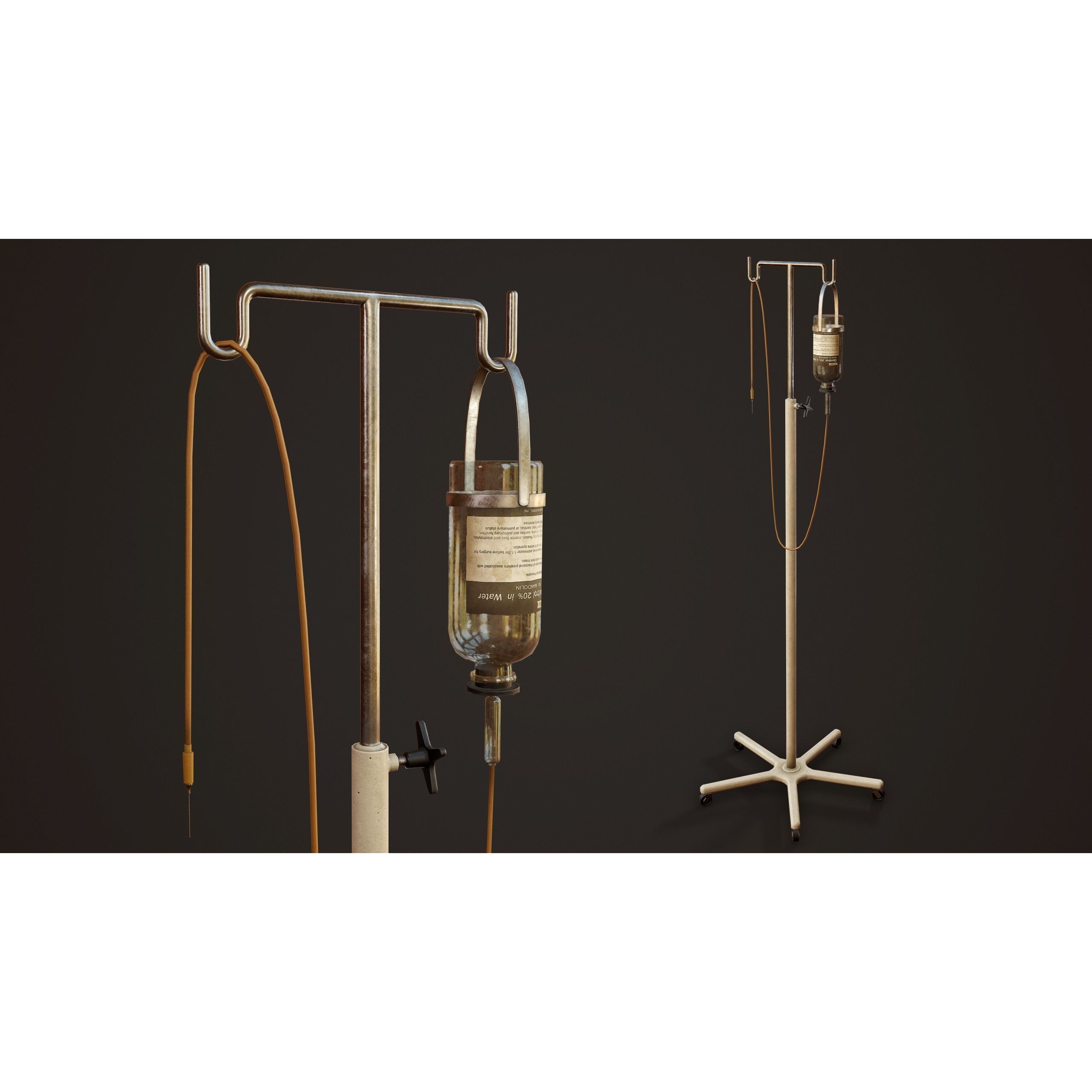 Hospital Drip Stand - Low-Poly Game-Ready 3D Model - View 4