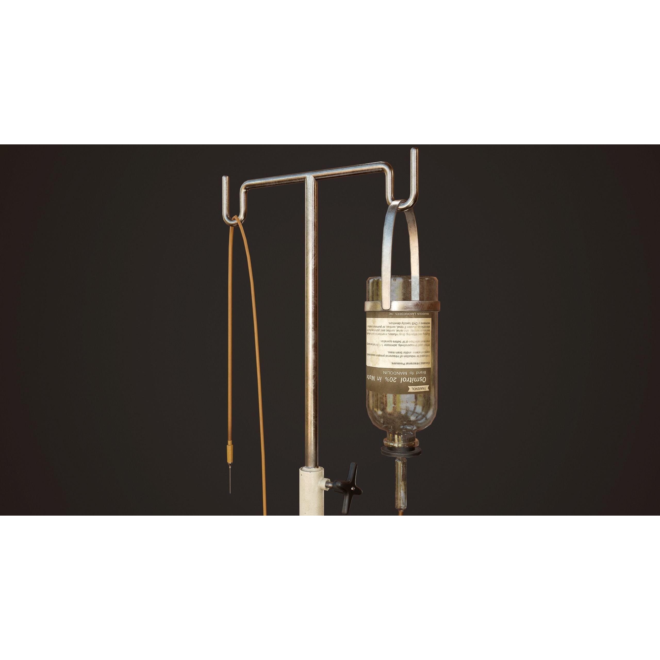 Hospital Drip Stand - Low-Poly Game-Ready 3D Model - View 5