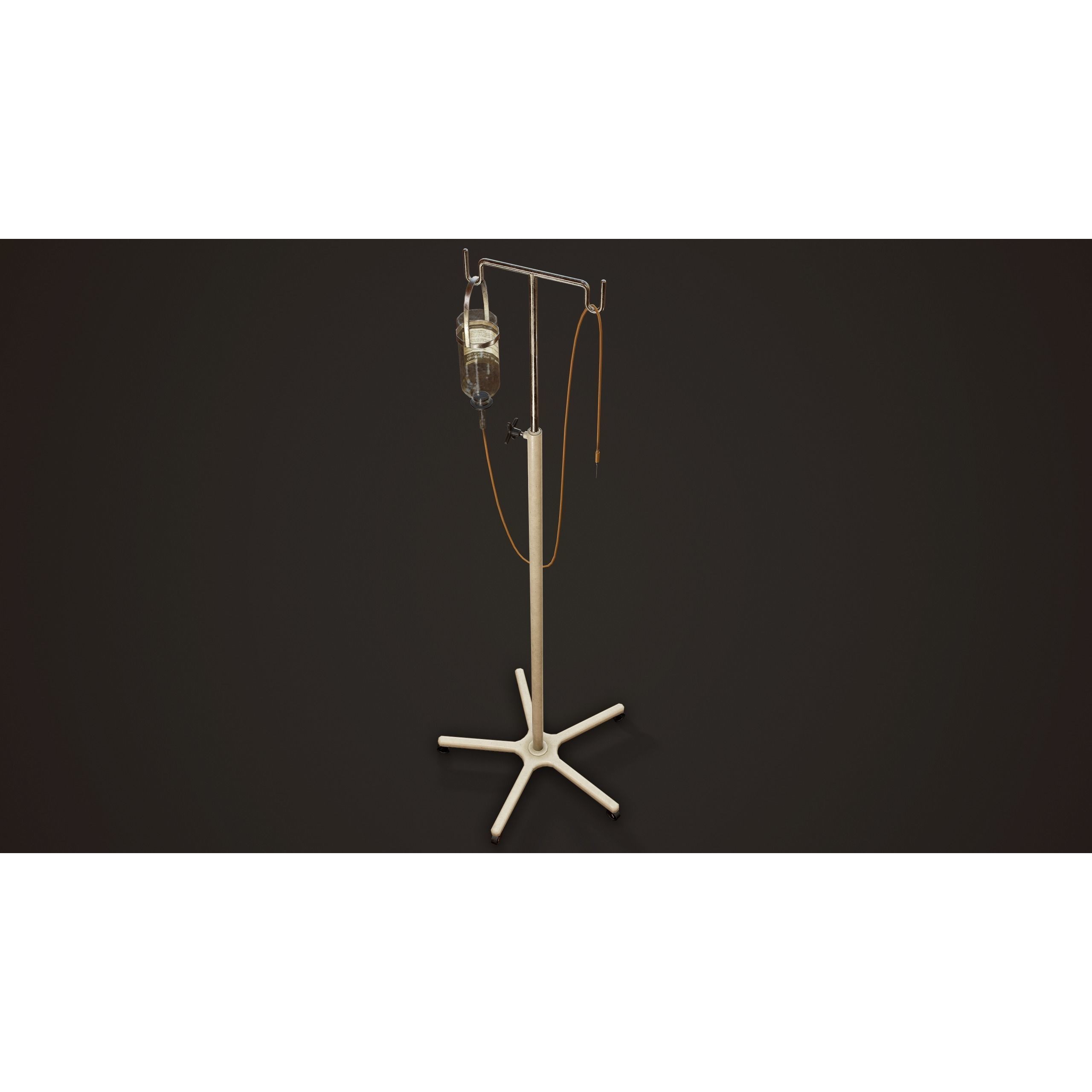 Hospital Drip Stand - Low-Poly Game-Ready 3D Model - View 7