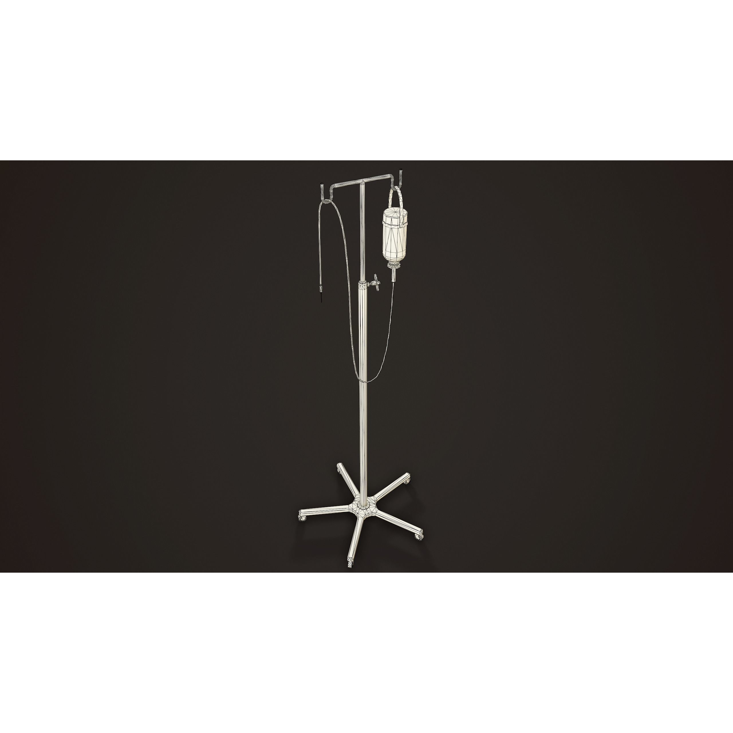 Hospital Drip Stand - Low-Poly Game-Ready 3D Model - View 9