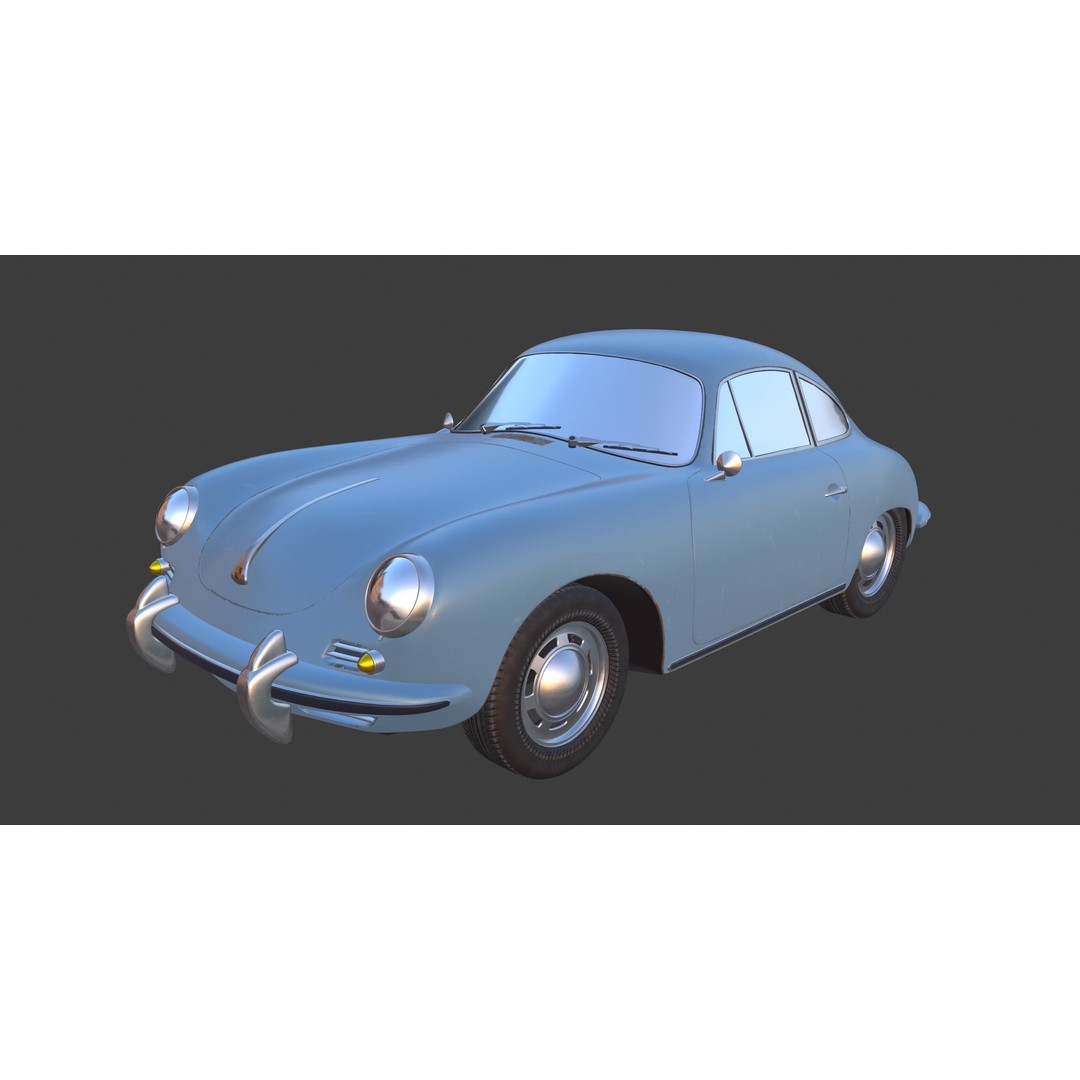 Porsche 356 C 3D Model – High Poly Car Asset, PBR Textures, FBX, OBJ - View 10