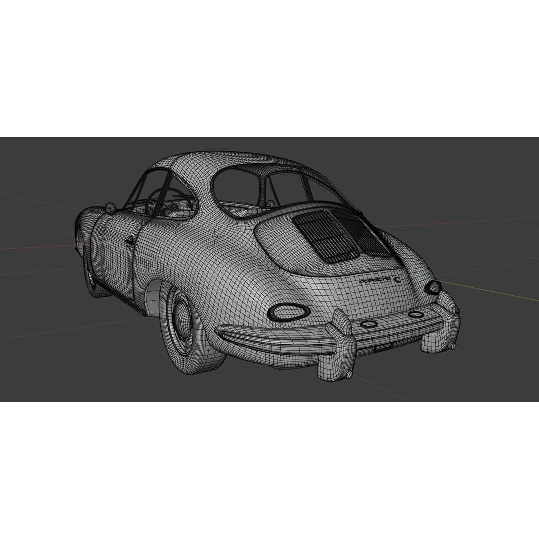 Porsche 356 C 3D Model – High Poly Car Asset, PBR Textures, FBX, OBJ - View 12