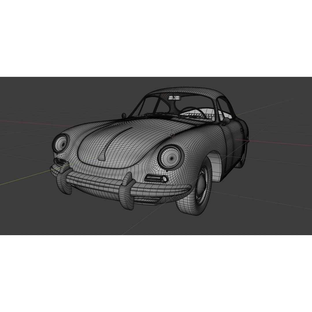 Porsche 356 C 3D Model – High Poly Car Asset, PBR Textures, FBX, OBJ - View 13