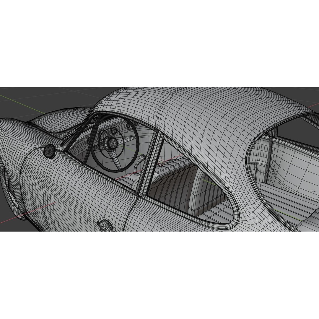 Porsche 356 C 3D Model – High Poly Car Asset, PBR Textures, FBX, OBJ - View 14