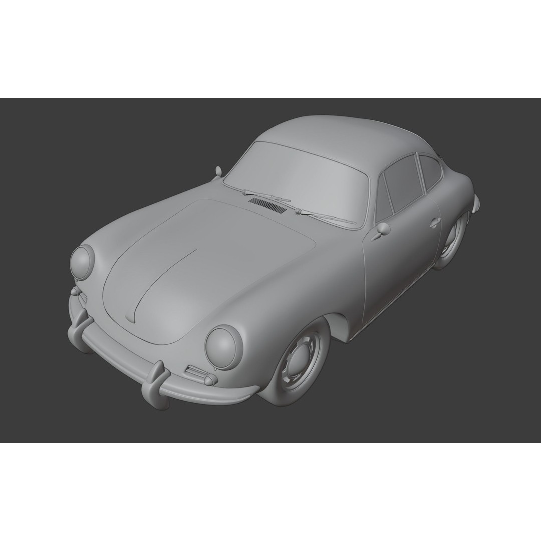 Porsche 356 C 3D Model – High Poly Car Asset, PBR Textures, FBX, OBJ - View 15