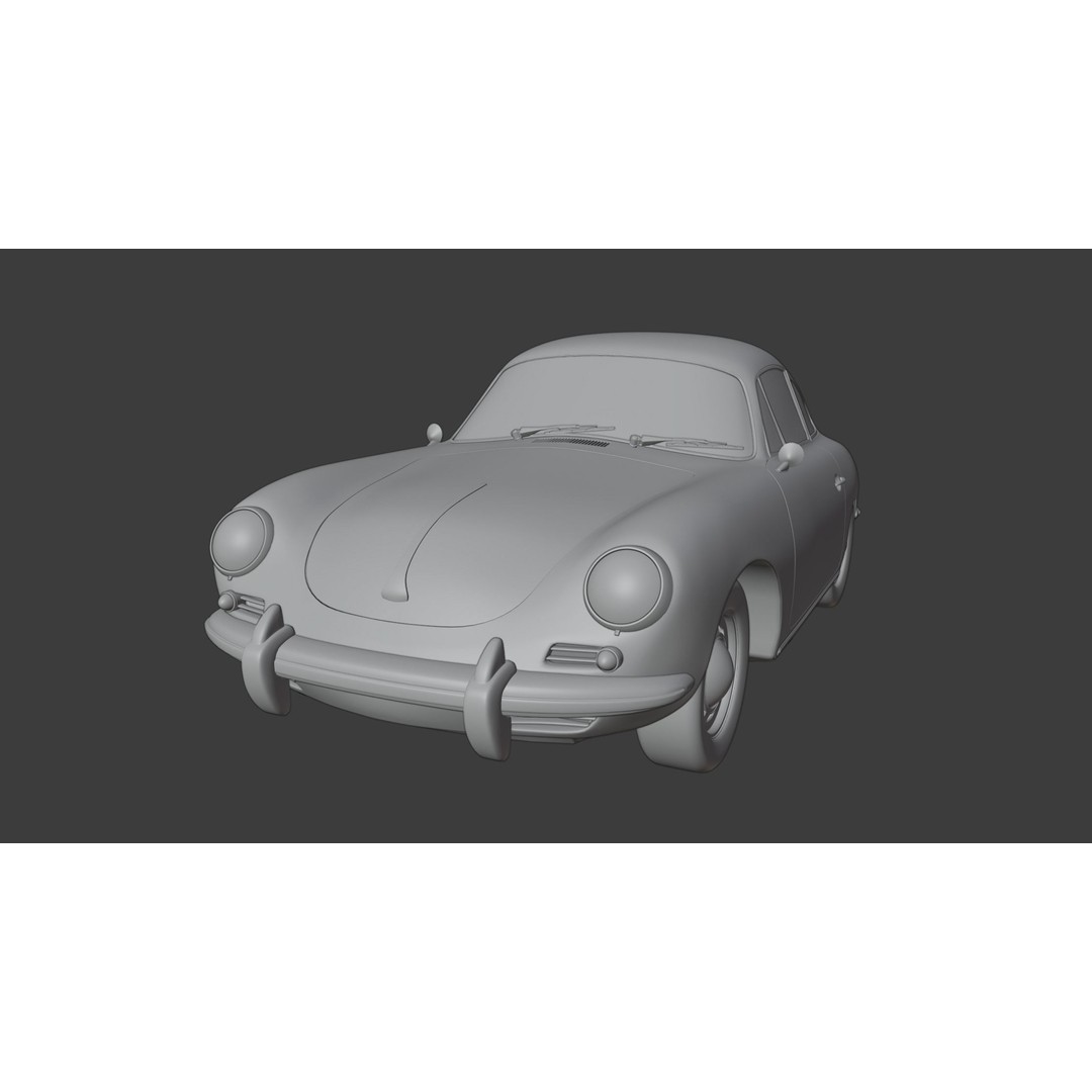 Porsche 356 C 3D Model – High Poly Car Asset, PBR Textures, FBX, OBJ - View 16