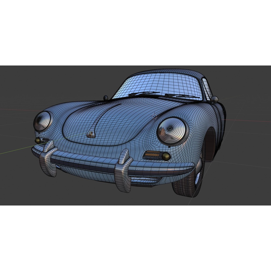 Porsche 356 C 3D Model – High Poly Car Asset, PBR Textures, FBX, OBJ - View 17