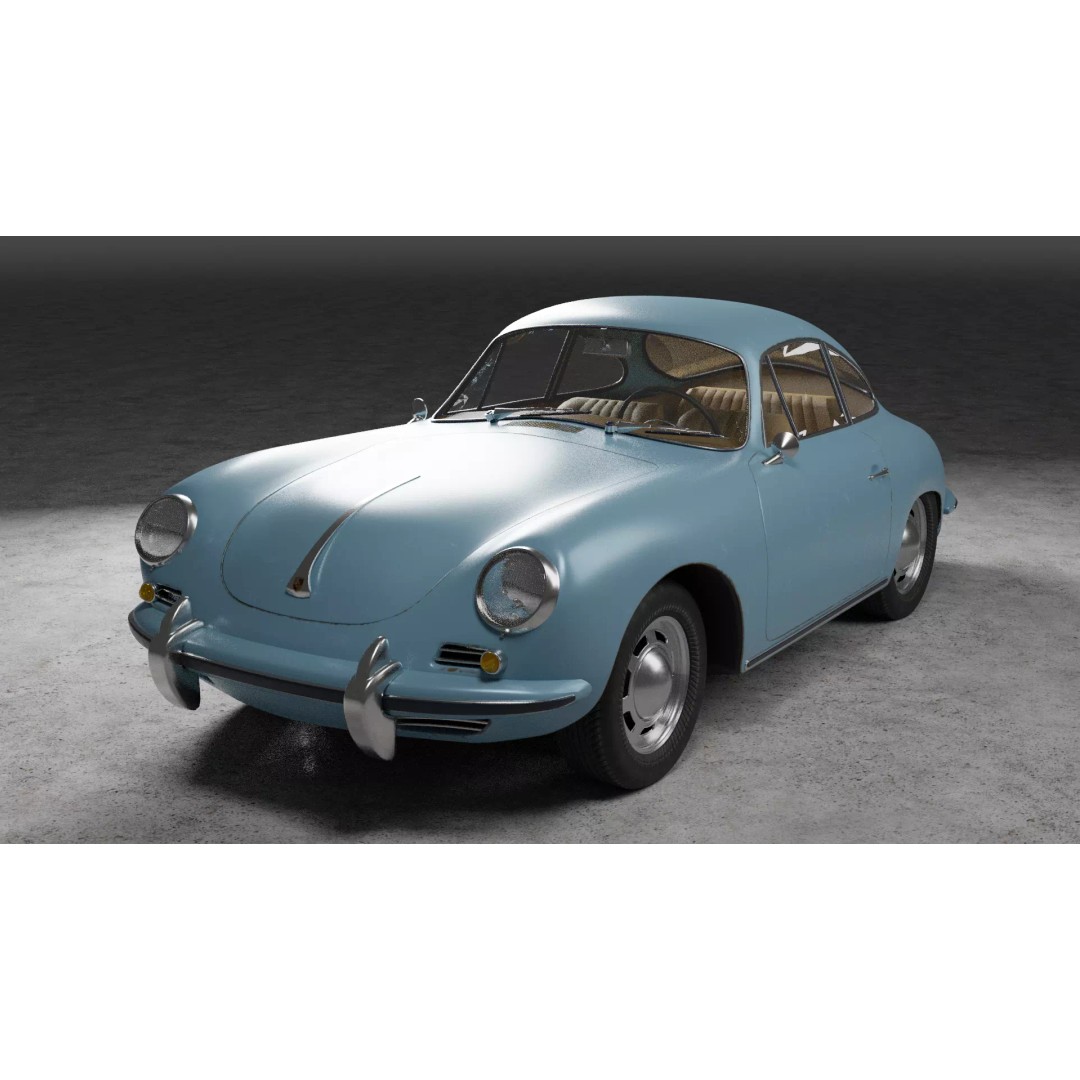 Porsche 356 C 3D Model – High Poly Car Asset, PBR Textures, FBX, OBJ - View 2