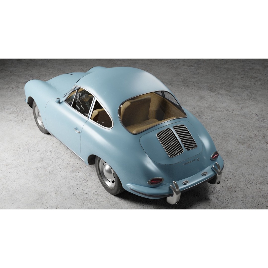 Porsche 356 C 3D Model – High Poly Car Asset, PBR Textures, FBX, OBJ - View 3