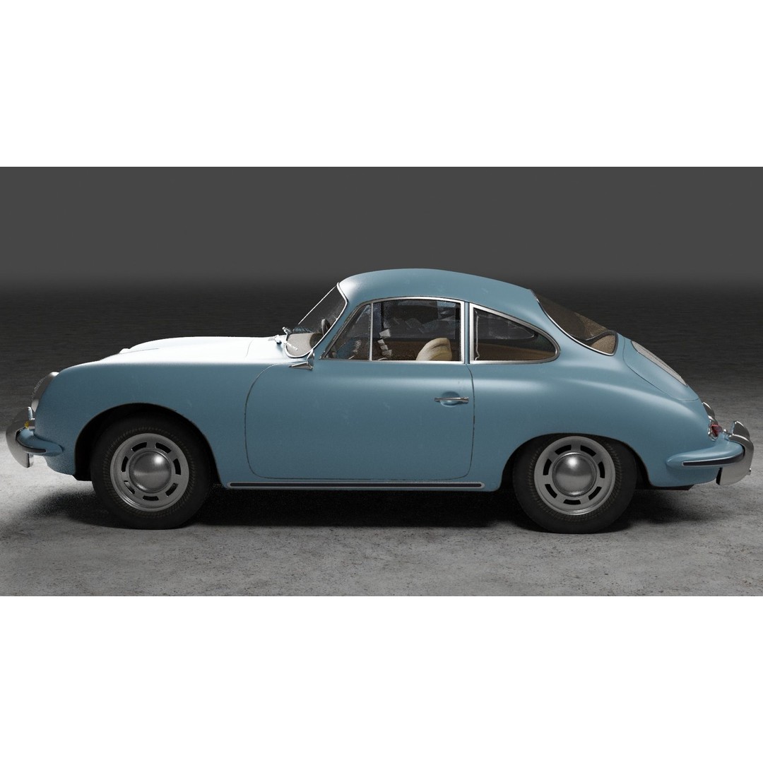 Porsche 356 C 3D Model – High Poly Car Asset, PBR Textures, FBX, OBJ - View 5