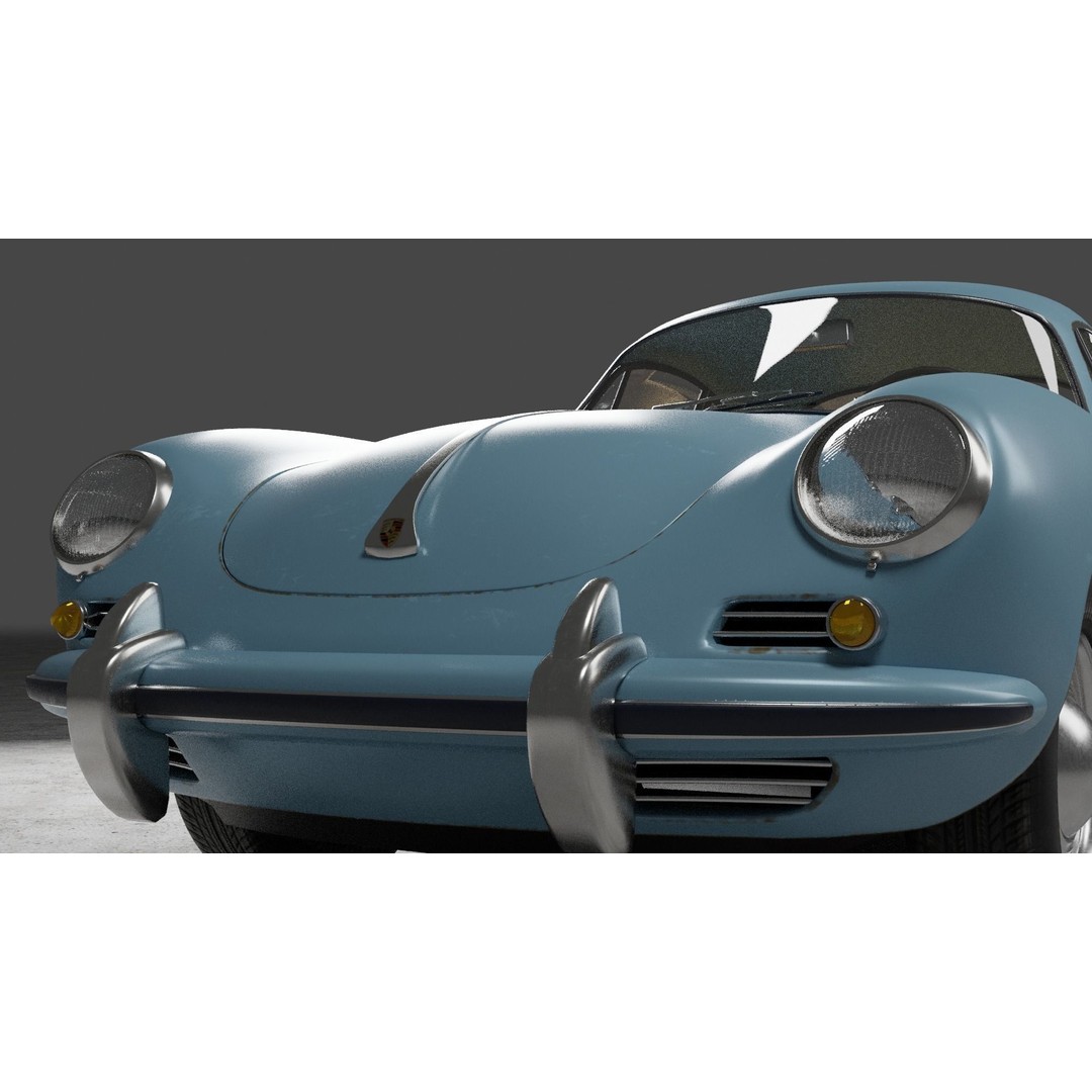 Porsche 356 C 3D Model – High Poly Car Asset, PBR Textures, FBX, OBJ - View 7