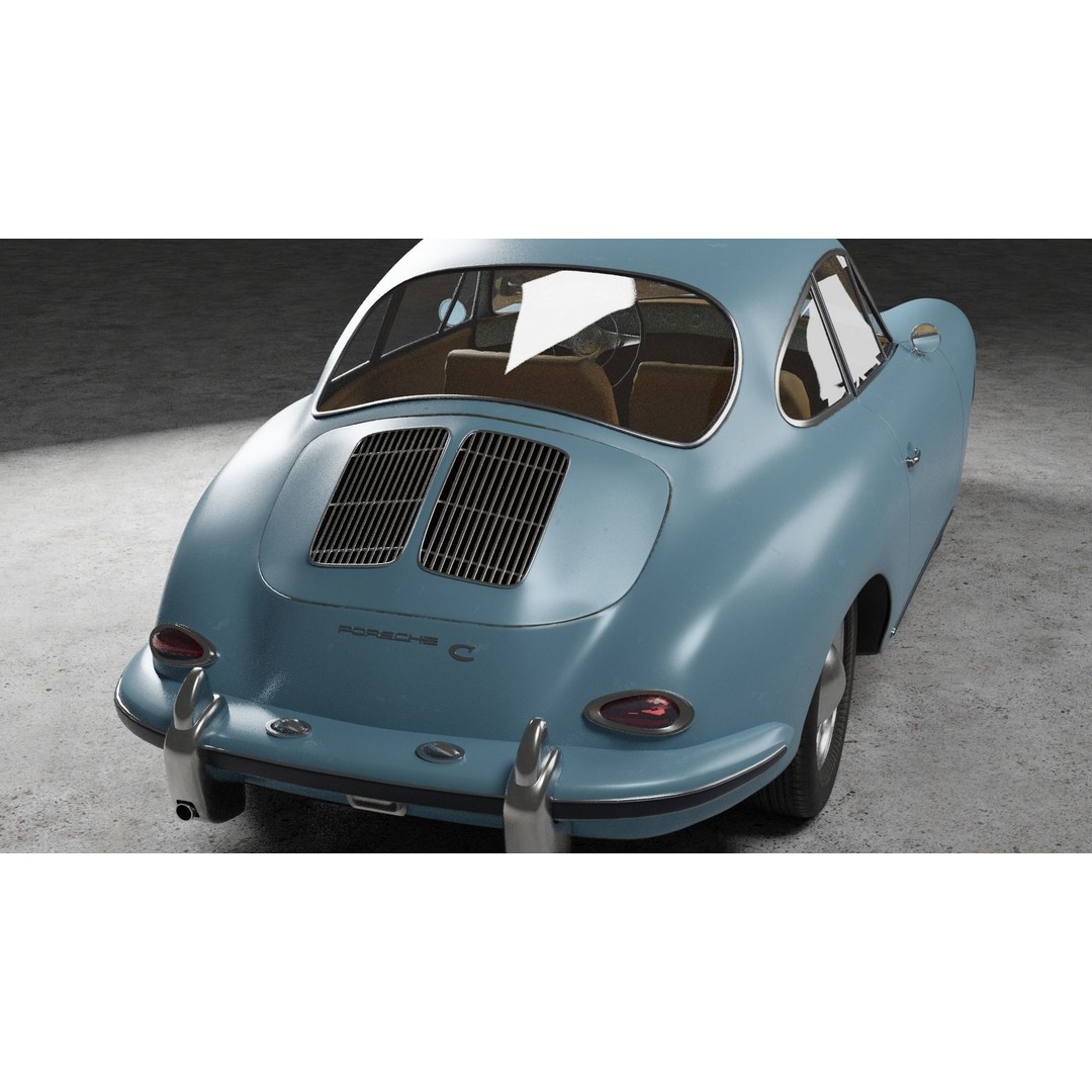 Porsche 356 C 3D Model – High Poly Car Asset, PBR Textures, FBX, OBJ - View 8