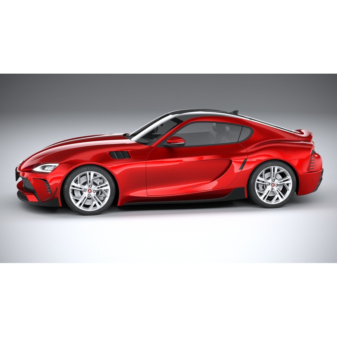 Generic Sport Car 3D Model – High Poly Game Asset, FBX, OBJ - View 10