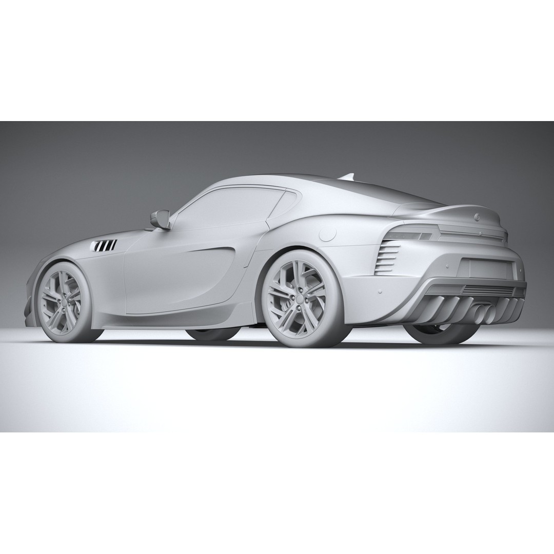 Generic Sport Car 3D Model – High Poly Game Asset, FBX, OBJ - View 23