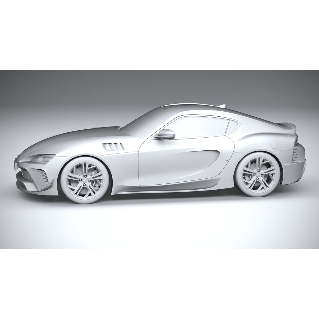 Generic Sport Car 3D Model – High Poly Game Asset, FBX, OBJ - View 24