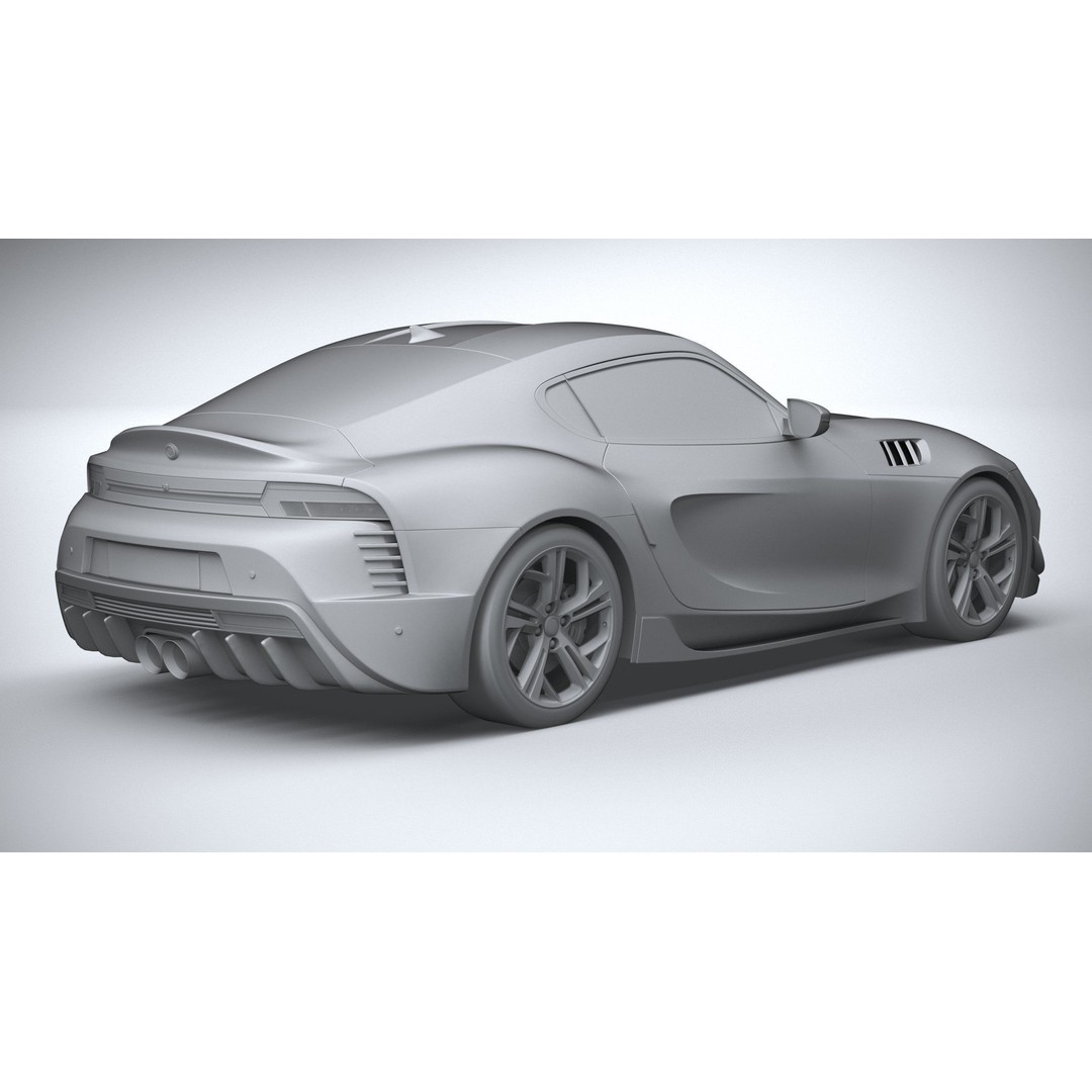 Generic Sport Car 3D Model – High Poly Game Asset, FBX, OBJ - View 27