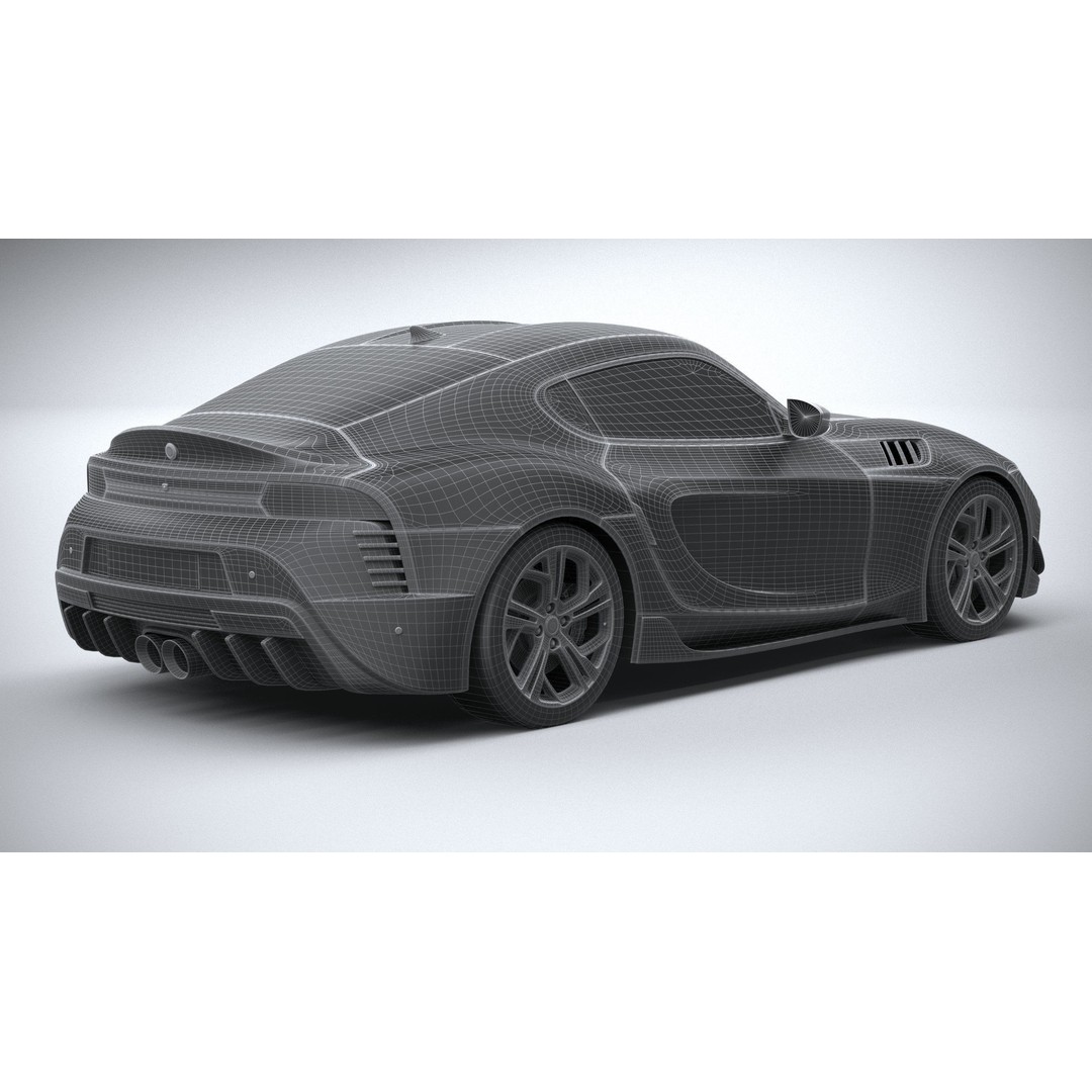 Generic Sport Car 3D Model – High Poly Game Asset, FBX, OBJ - View 29
