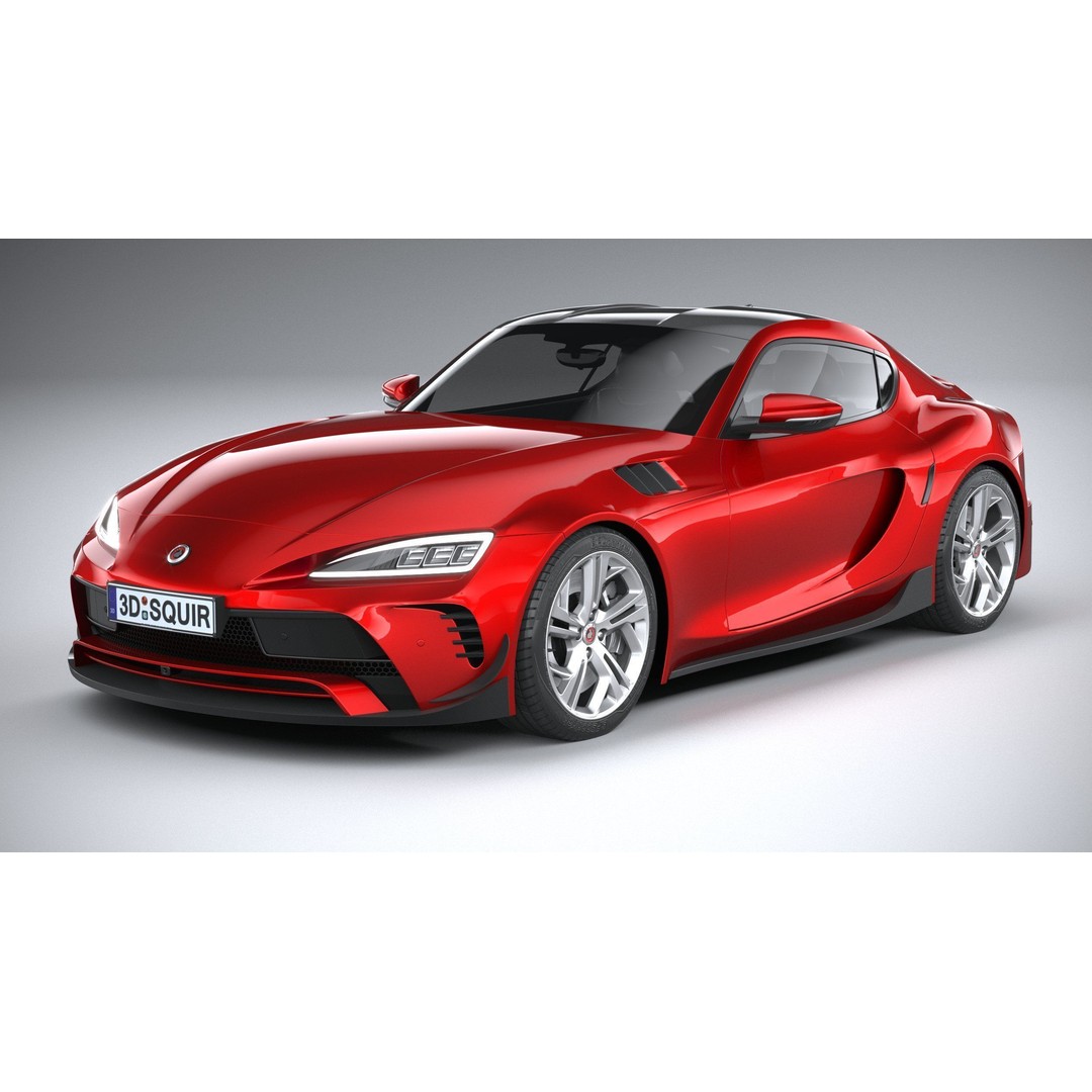 Generic Sport Car 3D Model – High Poly Game Asset, FBX, OBJ - View 3