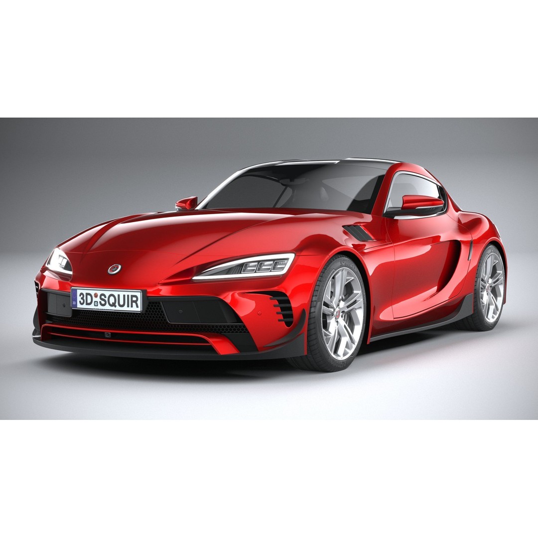Generic Sport Car 3D Model – High Poly Game Asset, FBX, OBJ - View 4