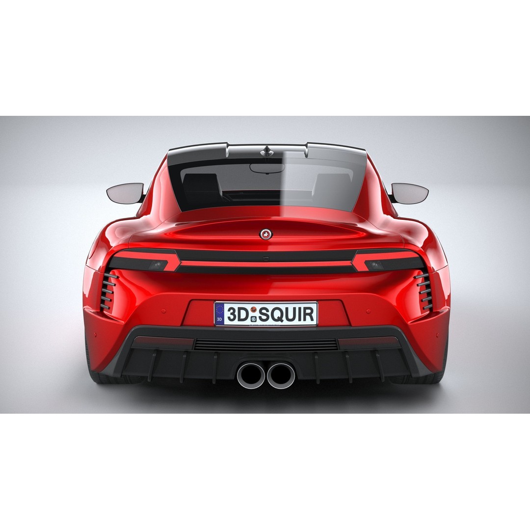 Generic Sport Car 3D Model – High Poly Game Asset, FBX, OBJ - View 6