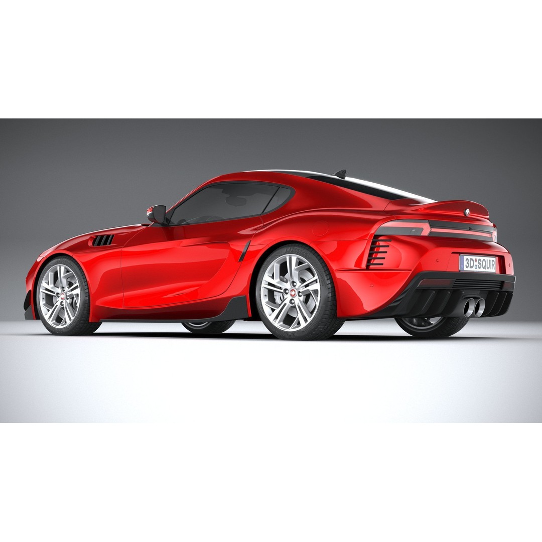 Generic Sport Car 3D Model – High Poly Game Asset, FBX, OBJ - View 7