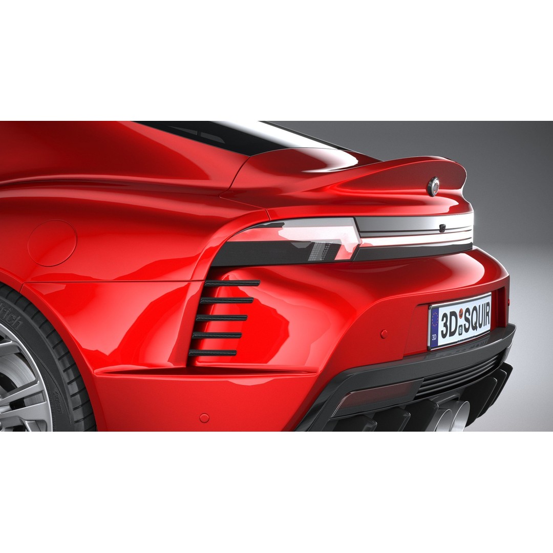 Generic Sport Car 3D Model – High Poly Game Asset, FBX, OBJ - View 8