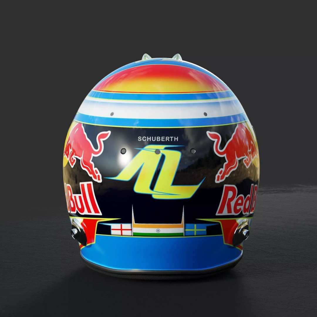 F1 Lindblad Helmet 3D Model – Detailed Racing Asset, FBX, PBR - View 10
