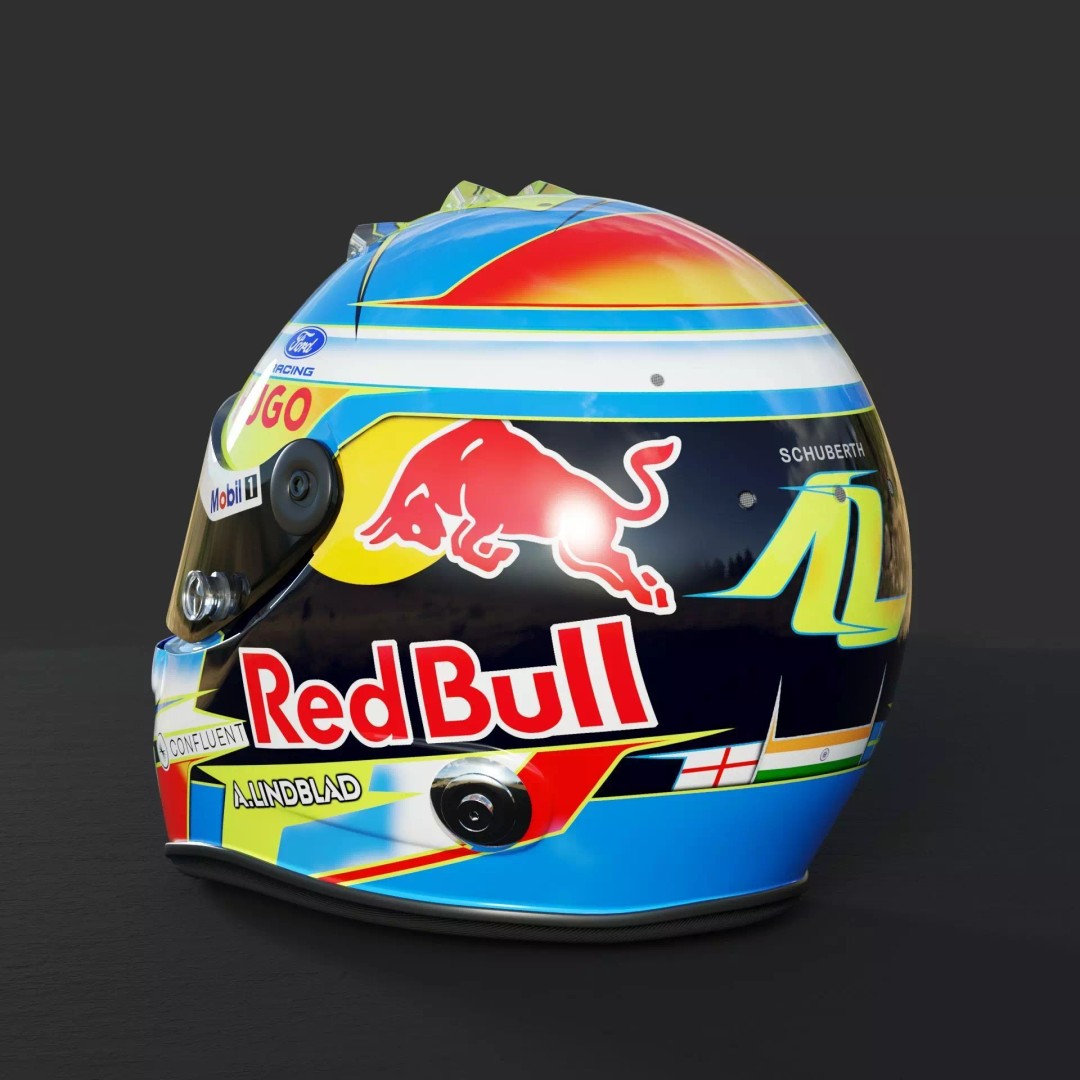 F1 Lindblad Helmet 3D Model – Detailed Racing Asset, FBX, PBR - View 11
